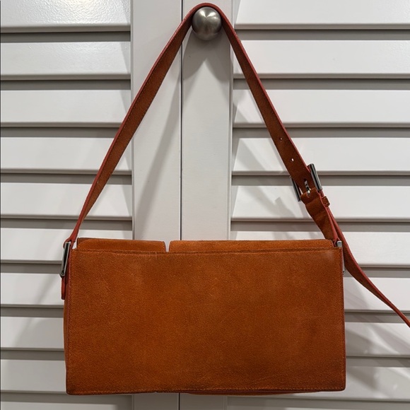 BY FAR Orange Suede Billy Shoulder Bag - Picture 8 of 9